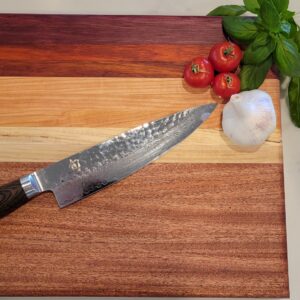 **SOLD**  Exotic Hardwood Edge Grain Cutting board 15" x 12.5" x 1.75"