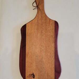 Exotic Hardwood Charcuterie Board African Padauk,  Purple Heart, and Birch 17" x 8" x .75"
