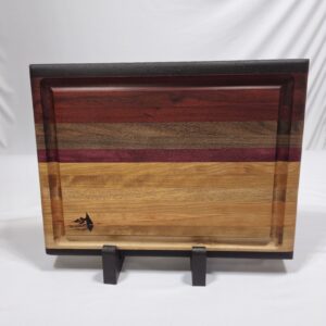 Exotic Hardwood Edge Grain Purple heart, African padauk, Wenge, Walnut, Birch and Ash with juice groove