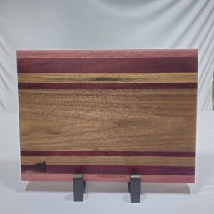 Exotic Hardwood Edge Grain Cutting Board Large Slab Walnut, Purple Heart
