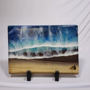 Ocean Resin And Walnut Live Edge Charcuterie Board