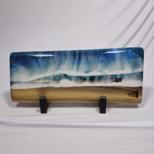 Ocean Resin And Walnut Live Edge Charcuterie Board