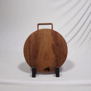 10.5" x 12" round African Mahogany charcuterie board