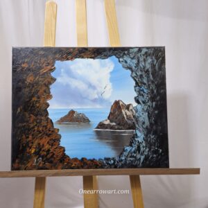 original oil painting on canvas “Exiting the cave”