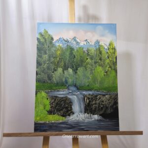 original oil painting on canvas “Waterfall”