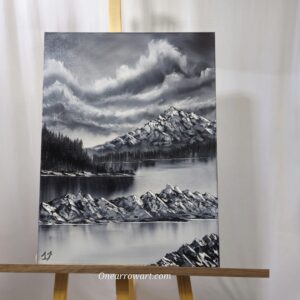 original oil painting on canvas “Black and White range”